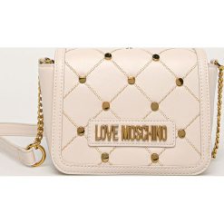 Love Moschino - Torebka. Listonoszki damskie Love Moschino, w paski, ze skóry ekologicznej, na ramię, małe, pikowane, z aplikacjami. Za 719,90 zł.