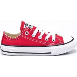 Converse - Tenisówki dziecięce. Czerwone trampki dziewczęce Converse, bez wzorów, z gumy, na sznurówki. Za 199,90 zł.