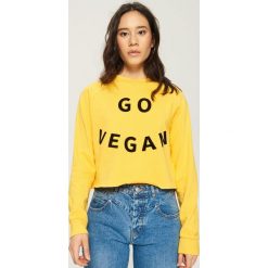 Bluza z nadrukiem - Żółty. Żółte bluzy z nadrukiem damskie Sinsay, l. Za 39,99 zł.