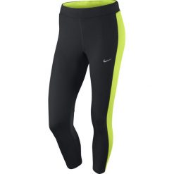 Legginsy sportowe damskie: legginsy do biegania damskie 3/4 NIKE DRI-FIT ESSENTIAL CROP / 667623-011 – spodnie do biegania damskie 3/4 NIKE DRI-FIT ESSENTIAL CROP