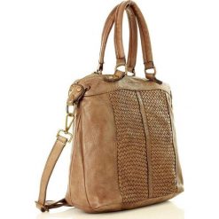 Marco mazzini torebka skórzana old pelle lavata taupe khaki. Brązowe torebki klasyczne damskie MAZZINI, w paski, ze skóry, bez dodatków. W wyprzedaży za 499,00 zł.