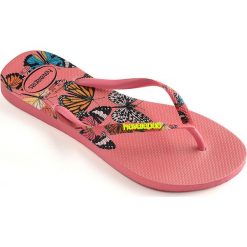 Havaianas - Japonki. Różowe klapki damskie Havaianas, bez wzorów, z materiału, bez obcasa, na obcasie. W wyprzedaży za 99,90 zł.