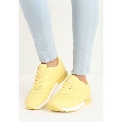 Żółte Buty Sportowe Myron. Czerwone buty sportowe damskie marki Born2be, z materiału. Za 79,99 zł.