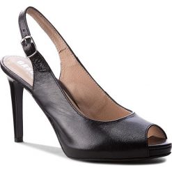 Sandały EKSBUT - 4634-139-1G Czarny Lic. Czarne klapki damskie Eksbut, bez wzorów, ze skóry, bez obcasa, na obcasie. Za 239,00 zł.