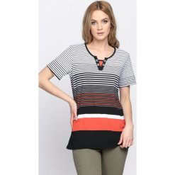 Pomarańczowy T-shirt By Degrees. Brązowe bluzki damskie marki Born2be, l. Za 19,99 zł.