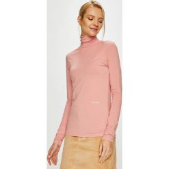 Calvin Klein - Bluzka. Białe bluzki damskie Calvin Klein, s, bez wzorów, z elastanu, casualowe, z golfem. W wyprzedaży za 159,90 zł.