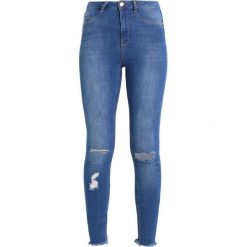 Gina Tricot MOLLY DESTROYED HIGHWAIST Jeans Skinny Fit blue denim. Niebieskie jeansy damskie relaxed fit marki Gina Tricot. Za 169,00 zł.