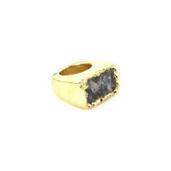 InspiRING Agat Niebieskoszary 3/4 Złoto rozmiar 11. Niebieskie pierścionki damskie Brazi druse jewelry, z agatem, złote. Za 370,00 zł.