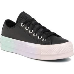 Trampki CONVERSE - Ctas Lift Ox 566157C Black/White/Polar Blue. Czarne półbuty damskie Converse, bez wzorów, ze skóry, bez zapięcia. W wyprzedaży za 249,00 zł.