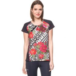 Koszulka w kolorze granatowym ze wzorem. Niebieskie bluzki sportowe damskie marki Desigual Sport, s. W wyprzedaży za 130,95 zł.