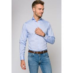 Koszula Błękitna Wzór Della. Niebieskie koszule męskie LANCERTO, m, z nadrukiem, z bawełny, eleganckie, z włoskim kołnierzykiem, bez rękawów. W wyprzedaży za 149,90 zł.