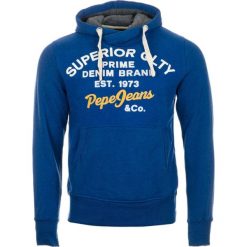 Pepe Jeans bluza męska Whesley L, niebieski. Niebieskie bluzy męskie Pepe Jeans, m, z napisami, z jeansu, z kapturem, bez rękawów. W wyprzedaży za 169,00 zł.