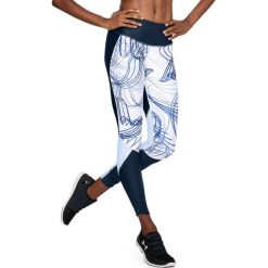 Spodnie damskie: Under Armour Legginsy damskie Armour Fl Fast Prntd Tight granatowo-białe r. S (1320323-408)