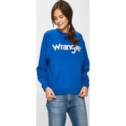 Wrangler - Bluza. Niebieskie bluzy damskie marki Wrangler, s, z nadrukiem, z bawełny, bez rękawów, bez kaptura. Za 199,90 zł.