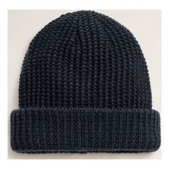 Mango Man - Czapka Beanie. Czarne czapki zimowe męskie Mango Man, z bawełny. Za 69,90 zł.