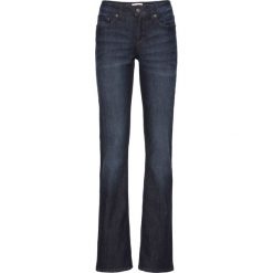 Wygodne dżinsy ze stretchem BOOTCUT bonprix ciemnoniebieski. Niebieskie jeansy damskie bonprix, z jeansu. Za 74,99 zł.