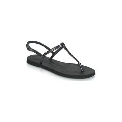 Sandały Havaianas YOU RIVIERA MAXI. Czarne sandały damskie Havaianas, bez wzorów, bez obcasa, bez zapięcia. W wyprzedaży za 116,35 zł.