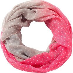 Szal koło, dwukolorowy w groszki bonprix różowo-piaskowy. Różowe szaliki damskie bonprix, w grochy, z poliesteru. Za 32,99 zł.
