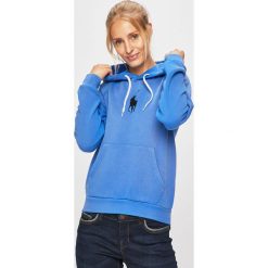 Polo Ralph Lauren - Bluza. Niebieskie bluzy damskie Polo Ralph Lauren, s, z aplikacjami, z bawełny, bez rękawów, z kapturem. Za 599,90 zł.
