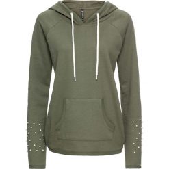 Bluzy damskie: Bluza z perełkami bonprix oliwkowy
