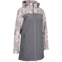 Kurtka softshell z nadrukiem bonprix szary z nadrukiem. Szare kurtki damskie bonprix, z nadrukiem, z elastanu. Za 199,99 zł.