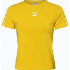Puma - T-shirt damski, żółty. Żółte t-shirty damskie Puma, s, z nadrukiem, sportowe, z kontrastowym kołnierzykiem. Za 129,95 zł.