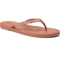 Japonki ROXY - ARJL200694 Tan. Pomarańczowe klapki damskie Roxy, bez wzorów, ze skóry ekologicznej, bez obcasa, na obcasie. W wyprzedaży za 119,00 zł.