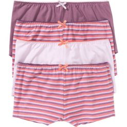 Figi maxi "french" (4 pary) bonprix w paski + dymny bez + dymny koralowy. Różowe majtki damskie bonprix, w paski. Za 39,96 zł.