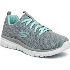 Buty SKECHERS - Twisted Fortune 12614/GYMN Gray/Mint. Szare buty sportowe damskie Skechers, bez wzorów, z tworzywa sztucznego, sportowe, na fitness i siłownię. W wyprzedaży za 179,00 zł.