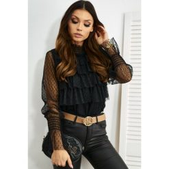 Bluzka Emmanuelle Kolor Black OneSize. Czarne bluzki damskie LIGARI, uniwersalny, bez wzorów, z elastanu, bez kołnierzyka, bez rękawów. Za 89,99 zł.