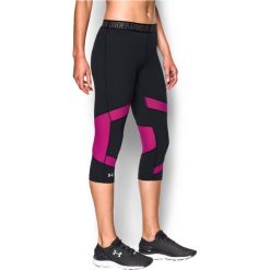 Spodnie sportowe damskie: Under Armour Spodnie damskie Capri Under Armour Black/Magenta Shock r. S (1271535007)