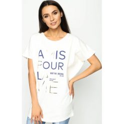 Bluzki damskie: Biały T-shirt Life Is Life