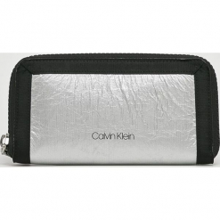 Calvin Klein - Portfel. Szare portfele damskie marki Calvin Klein, z materiału. Za 279,90 zł.