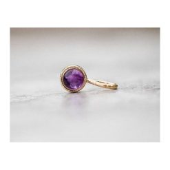 Minimalistyczny Wisiorek Z Ametystem VINTAGE. Żółte zawieszki damskie ARPELC, z ametystem, złote. Za 420,00 zł.