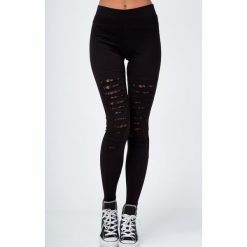 Legginsy: Legginsy z rozcięciami czarne 0172