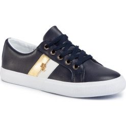 Sneakersy LAUREN RALPH LAUREN - Janson II 802794077002 Lauren Navy/Optic White/Rlgold. Niebieskie półbuty damskie Lauren Ralph Lauren, na co dzień, bez wzorów, ze skóry, bez obcasa, na płaskiej podeszwie, bez zapięcia. Za 389,00 zł.