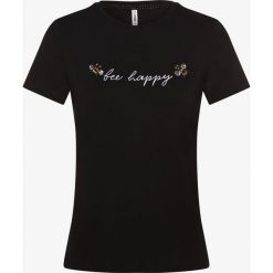 ONLY - T-shirt damski – Onlkita, czarny. Czarne t-shirty damskie ONLY, s, z aplikacjami, bez kołnierzyka. Za 79,95 zł.