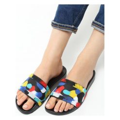 Klapki damskie: Czarne Klapki Colourful Dots