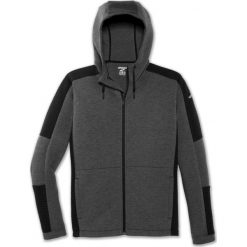 Bluza Męska Interval Hoodie ciemna. Bluzy męskie Brooks Running, s, bez wzorów, z kapturem, do biegania. Za 499,00 zł.