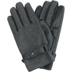 Eleganckie Męskie Rękawiczki, Czarno-Grafitowe, Jesienno-Zimowe RKWPJNSMESKIE1. Szare rękawiczki męskie Pako Jeans, na zimę, bez wzorów. Za 29,00 zł.