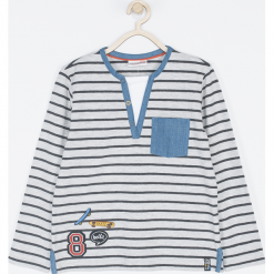 Koszulka. Szare t-shirty chłopięce STREET VIBER, w paski, z bawełny, z długim rękawem. Za 39,90 zł.