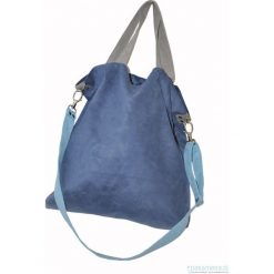 Torba hobo XXL - kobalt, szarość, błękit. Niebieskie torebki klasyczne damskie Pakamera, z syntetyku. Za 119,00 zł.