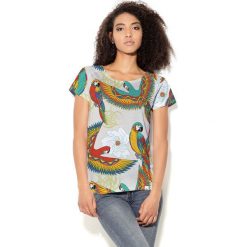 Colour Pleasure Koszulka damska CP-034 70 beżowo-czerwono-żółto-zielona r. XXXL-XXXXL. Czerwone bluzki damskie marki Colour pleasure. Za 70,35 zł.