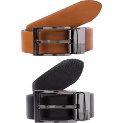 Paski męskie: Lloyd Men’s Belts Pasek black/cognac
