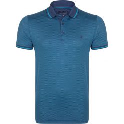 Koszulka polo w kolorze niebieskim. Niebieskie koszulki męskie Giorgio di Mare, s, z haftami, z bawełny, bez rękawów. W wyprzedaży za 107,95 zł.