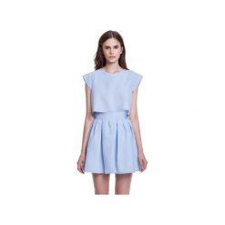 Spódnica Macarons baby blue. Niebieskie spódniczki damskie marki Kozacki Mops, s, bez wzorów, z tkaniny, rozkloszowane. Za 79,00 zł.