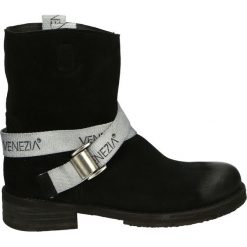 Botki - B532 SER BLAC. Czarne botki damskie skórzane Venezia. Za 449,00 zł.