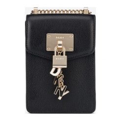 DKNY Elissa North South Cross body bag Czarny. Czarne torebki klasyczne damskie DKNY, w paski, ze skóry, bez dodatków. Za 757,95 zł.