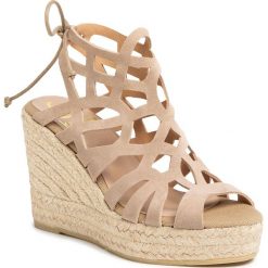 Espadryle KANNA - KV20062 Cortina Beige. Brązowe espadryle damskie Kanna, bez wzorów, ze skóry, bez obcasa, na obcasie. Za 379,00 zł.