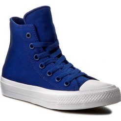 Trampki CONVERSE - Ct II Hi 150146C Sodalite Blu. Niebieskie półbuty damskie Converse, bez wzorów, z gumy, bez obcasa, na płaskiej podeszwie, bez zapięcia. W wyprzedaży za 159,00 zł.